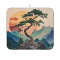 thumbnail image 1 of Yayeee Dish Drying Mat for Kitchen Counter 16"x18" Microfiber Absorbent Pad, Pine Tree at Dawn, 1 of 7