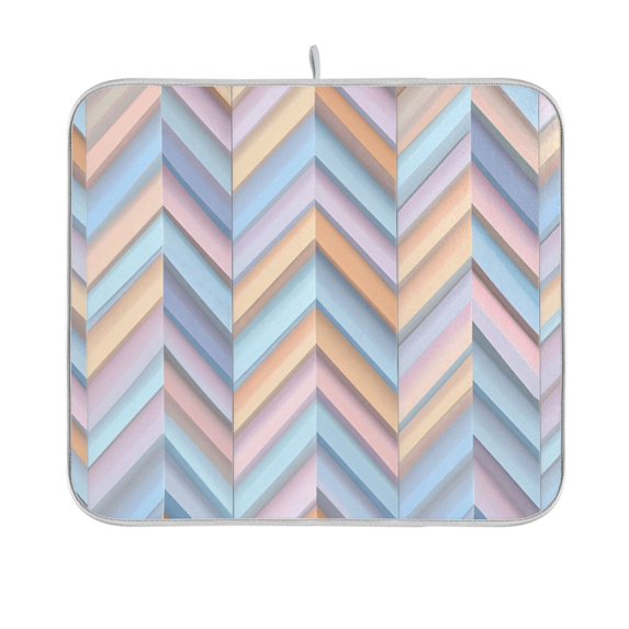 Yayeee Dish Drying Mat for Kitchen Counter 16"x18" Microfiber Absorbent Pad, Purple Geometric