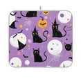 thumbnail image 1 of Yayeee Dish Drying Mat for Kitchen Counter 16"x18" Microfiber Absorbent Pad, Purple Halloween Pattern, 1 of 7
