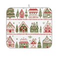 thumbnail image 1 of Yayeee Dish Drying Mat for Kitchen Counter 16"x18" Microfiber Absorbent Pad, Red Christmas House, 1 of 7