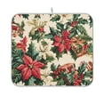 thumbnail image 1 of Yayeee Dish Drying Mat for Kitchen Counter 16"x18" Microfiber Absorbent Pad, Red Christmas Poinsettia, 1 of 7
