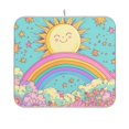 thumbnail image 1 of Yayeee Dish Drying Mat for Kitchen Counter 16"x18" Microfiber Absorbent Pad, Retro Blue Rainbow, 1 of 7