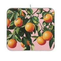 Yayeee Dish Drying Mat for Kitchen Counter 16"x18" Microfiber Absorbent Pad, Vibrant Oranges