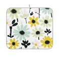 thumbnail image 1 of Yayeee Dish Drying Mat for Kitchen Counter 16"x18" Microfiber Absorbent Pad, White Flower, 1 of 7