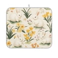 thumbnail image 1 of Yayeee Dish Drying Mat for Kitchen Counter 16"x18" Microfiber Absorbent Pad, White Rabbits, 1 of 7