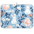 thumbnail image 1 of Yayeee Dish Drying Mat for Kitchen Counter 18"x24" Microfiber Absorbent Pad, Floral Easter Rabbits, 1 of 7