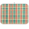 thumbnail image 1 of Yayeee Dish Drying Mat for Kitchen Counter 18"x24" Microfiber Absorbent Pad, Red Green Tartan Pattern, 1 of 7