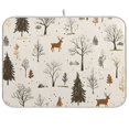 thumbnail image 1 of Yayeee Dish Drying Mat for Kitchen Counter 18"x24" Microfiber Absorbent Pad, Beige Christmas Forest, 1 of 7