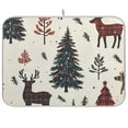 thumbnail image 1 of Yayeee Dish Drying Mat for Kitchen Counter 18"x24" Microfiber Absorbent Pad, Beige Christmas Forest, 1 of 7