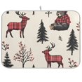 thumbnail image 1 of Yayeee Dish Drying Mat for Kitchen Counter 18"x24" Microfiber Absorbent Pad, Beige Christmas Plaid, 1 of 7
