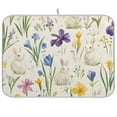 thumbnail image 1 of Yayeee Dish Drying Mat for Kitchen Counter 18"x24" Microfiber Absorbent Pad, Blue Floral Rabbit, 1 of 7