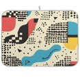thumbnail image 1 of Yayeee Dish Drying Mat for Kitchen Counter 18"x24" Microfiber Absorbent Pad, Blue Retro Print, 1 of 7