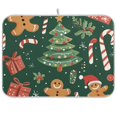 thumbnail image 1 of Yayeee Dish Drying Mat for Kitchen Counter 18"x24" Microfiber Absorbent Pad, Brown Christmas Gingerbread, 1 of 7