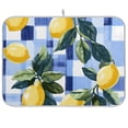 thumbnail image 1 of Yayeee Dish Drying Mat for Kitchen Counter 18"x24" Microfiber Absorbent Pad, Cartoon Lemon Leaves, 1 of 7