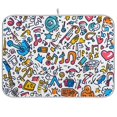 thumbnail image 1 of Yayeee Dish Drying Mat for Kitchen Counter 18"x24" Microfiber Absorbent Pad, Doodle Pattern, 1 of 7