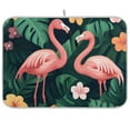 thumbnail image 1 of Yayeee Dish Drying Mat for Kitchen Counter 18"x24" Microfiber Absorbent Pad, Flamingo Leaves Pattern, 1 of 7