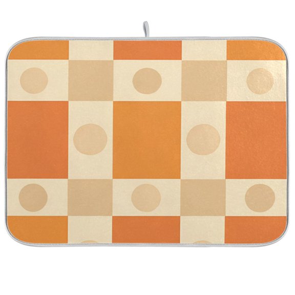 Yayeee Dish Drying Mat for Kitchen Counter 18"x24" Microfiber Absorbent Pad, Geometric Pattern