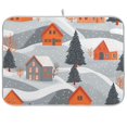 thumbnail image 1 of Yayeee Dish Drying Mat for Kitchen Counter 18"x24" Microfiber Absorbent Pad, Gray Snow Houses, 1 of 7