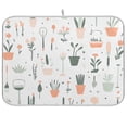 thumbnail image 1 of Yayeee Dish Drying Mat for Kitchen Counter 18"x24" Microfiber Absorbent Pad, Green Garden Pattern, 1 of 7