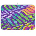 thumbnail image 1 of Yayeee Dish Drying Mat for Kitchen Counter 18"x24" Microfiber Absorbent Pad, Green Wavy Pattern, 1 of 7