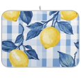 thumbnail image 1 of Yayeee Dish Drying Mat for Kitchen Counter 18"x24" Microfiber Absorbent Pad, Light Blue Lemon, 1 of 7