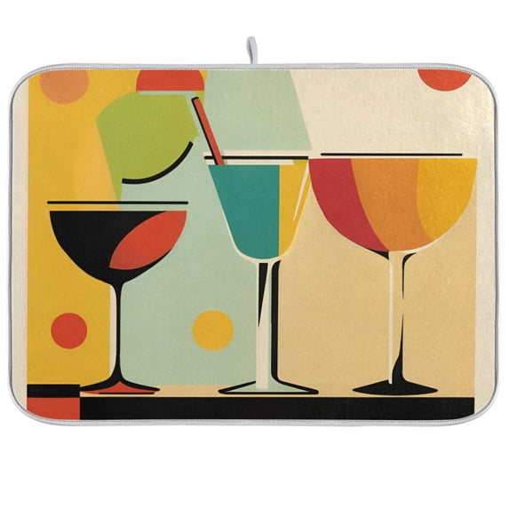 Yayeee Dish Drying Mat for Kitchen Counter 18"x24" Microfiber Absorbent Pad, Modern Glass