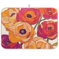 thumbnail image 1 of Yayeee Dish Drying Mat for Kitchen Counter 18"x24" Microfiber Absorbent Pad, Orange Hand Drawn Floral, 1 of 7