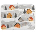 thumbnail image 1 of Yayeee Dish Drying Mat for Kitchen Counter 18"x24" Microfiber Absorbent Pad, Orange Snow Houses, 1 of 7