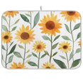 thumbnail image 1 of Yayeee Dish Drying Mat for Kitchen Counter 18"x24" Microfiber Absorbent Pad, Sunflowers and Leaves Pattern, 1 of 7
