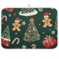thumbnail image 1 of Yayeee Dish Drying Mat for Kitchen Counter 18"x24" Microfiber Absorbent Pad, Yellow Christmas Gingerbread, 1 of 7