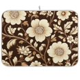 thumbnail image 1 of Yayeee Dish Drying Mat for Kitchen Counter Ultra Absorbent Easy Clean Pad 18x16", Brown Floral, 1 of 7