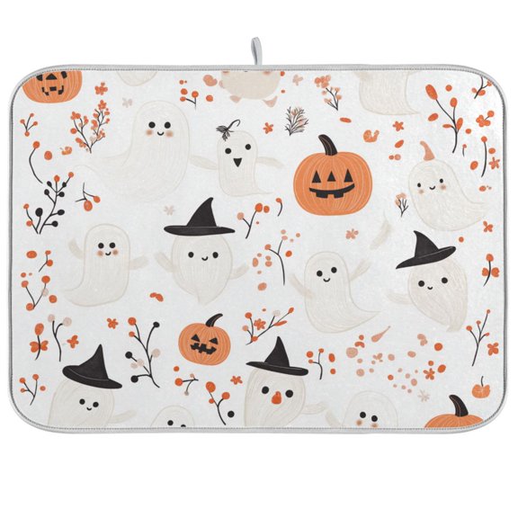 Yayeee Dish Drying Mat for Kitchen Counter Ultra Absorbent Easy Clean Pad 18x16", Ghost Design