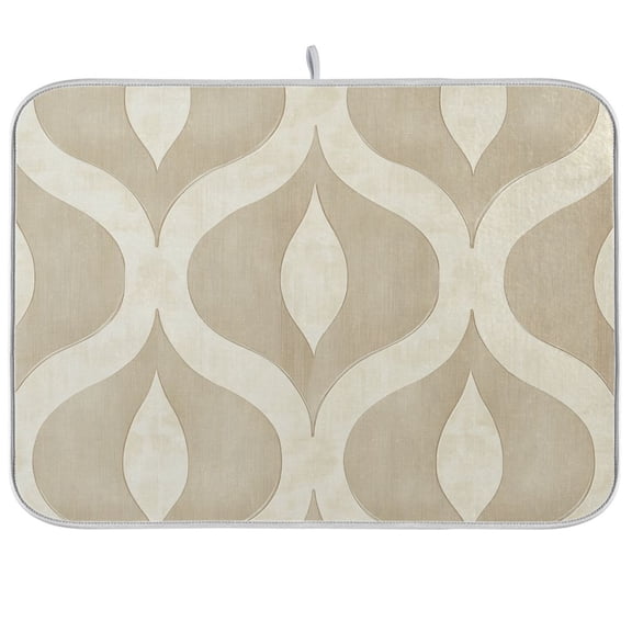 Yayeee Dish Drying Mat for Kitchen Counter Ultra Absorbent Easy Clean Pad 18x16", Light Brown Pattern