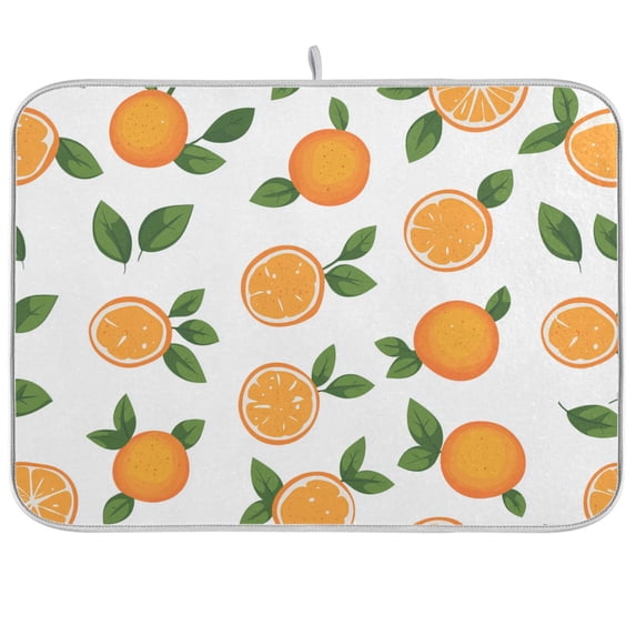 Yayeee Dish Drying Mat for Kitchen Counter Ultra Absorbent Easy Clean Pad 18x16", Orange