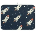 thumbnail image 1 of Yayeee Dish Drying Mat for Kitchen Counter Ultra Absorbent Easy Clean Pad 18x16", Rocket Pattern, 1 of 7