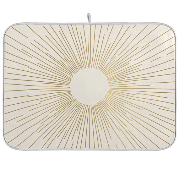 Yayeee Dish Drying Mat for Kitchen Counter Ultra Absorbent Easy Clean Pad 18x16", Sunshine