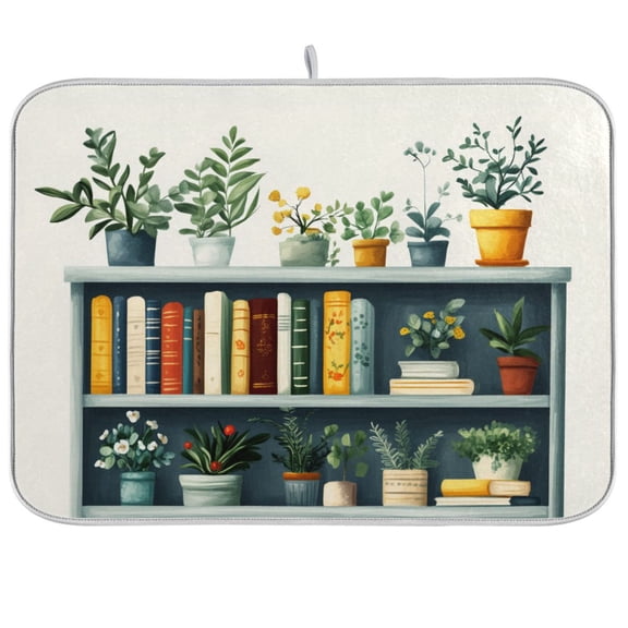 Yayeee Dish Drying Mat for Kitchen Counter Ultra Absorbent Easy Clean Pad 18x16", White Shelf