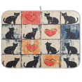 thumbnail image 1 of Yayeee Dish Drying Mat for Kitchen Counter Ultra Absorbent Easy Clean Pad 24x18", Cats and Hearts, 1 of 7