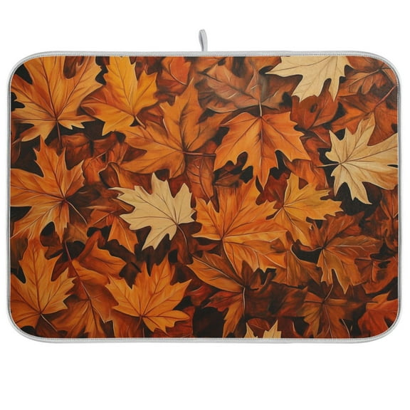 Yayeee Dish Drying Mat for Kitchen Counter Ultra Absorbent Easy Clean Pad 24x18", Fall Pattern