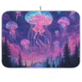 thumbnail image 1 of Yayeee Dish Drying Mat for Kitchen Counter Ultra Absorbent Easy Clean Pad 24x18", Neon Jellyfish, 1 of 7
