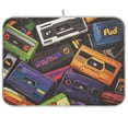thumbnail image 1 of Yayeee Dish Drying Mat for Kitchen Counter Ultra Absorbent Easy Clean Pad 24x18", Retro Cassette Pattern, 1 of 7