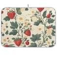 thumbnail image 1 of Yayeee Dish Drying Mat for Kitchen Counter Ultra Absorbent Easy Clean Pad 24x18", Small Strawberry Pattern, 1 of 7