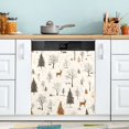 thumbnail image 1 of Yayeee Magnetic Dishwasher Cover for The Front Decoration Home Kitchen Machine Sticker Protector, Beige Christmas Forest, 1 of 6