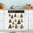 thumbnail image 1 of Yayeee Magnetic Dishwasher Cover for The Front Decoration Home Kitchen Machine Sticker Protector, Beige Christmas Trees, 1 of 6