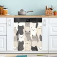 thumbnail image 1 of Yayeee Magnetic Dishwasher Cover for The Front Decoration Home Kitchen Machine Sticker Protector, Beige Cute Cats, 1 of 6