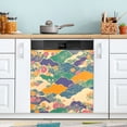 thumbnail image 1 of Yayeee Magnetic Dishwasher Cover for The Front Decoration Home Kitchen Machine Sticker Protector, Beige Floral Wave, 1 of 6