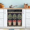 thumbnail image 1 of Yayeee Magnetic Dishwasher Cover for The Front Decoration Home Kitchen Machine Sticker Protector, Beige Striped Trees, 1 of 6