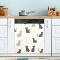 thumbnail image 1 of Yayeee Magnetic Dishwasher Cover for The Front Decoration Home Kitchen Machine Sticker Protector, Black Cute Cats, 1 of 6