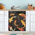 thumbnail image 1 of Yayeee Magnetic Dishwasher Cover for The Front Decoration Home Kitchen Machine Sticker Protector, Black Fish Pattern, 1 of 6