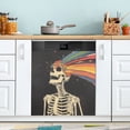 thumbnail image 1 of Yayeee Magnetic Dishwasher Cover for The Front Decoration Home Kitchen Machine Sticker Protector, Black Skeleton, 1 of 6